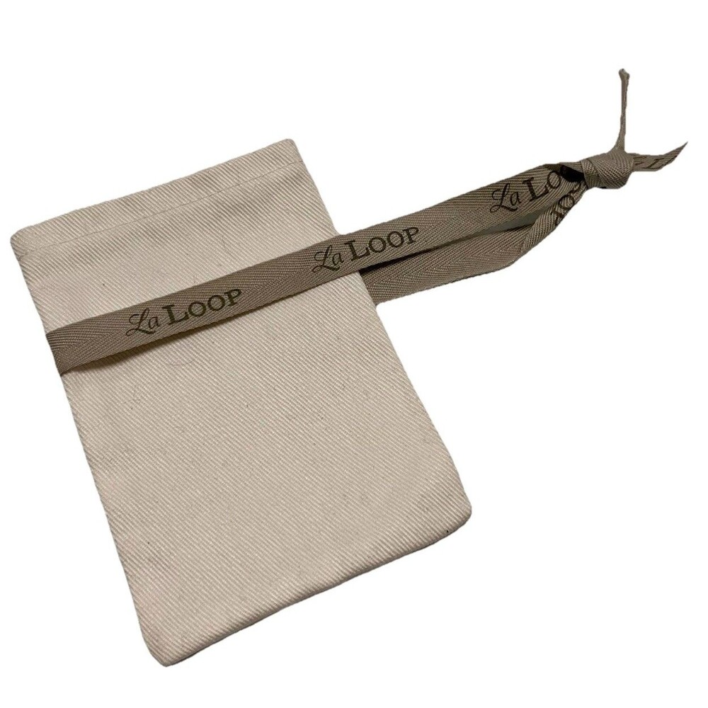 LA LOOP AUTHENTIC EYEWEAR POUCH ONLY Eyeglasses Glasses  Canvas Logo Tie New
